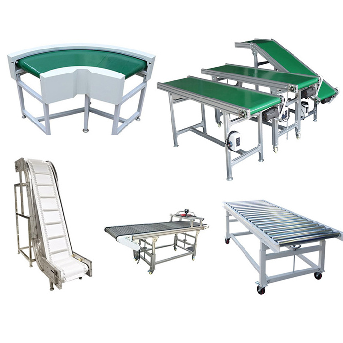 Factory Price PU Straight Belt Conveyor/Belt Conveying System Food Grade Motorized Aluminum Profile Conveyor Belt with Side Guid