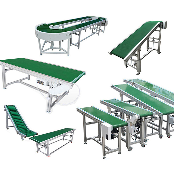 Factory Price PU Straight Belt Conveyor/Belt Conveying System Food Grade Motorized Aluminum Profile Conveyor Belt with Side Guid