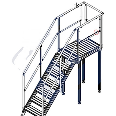 Industrial walkway stairs platform 2 steps aluminum folding step ladder supplier