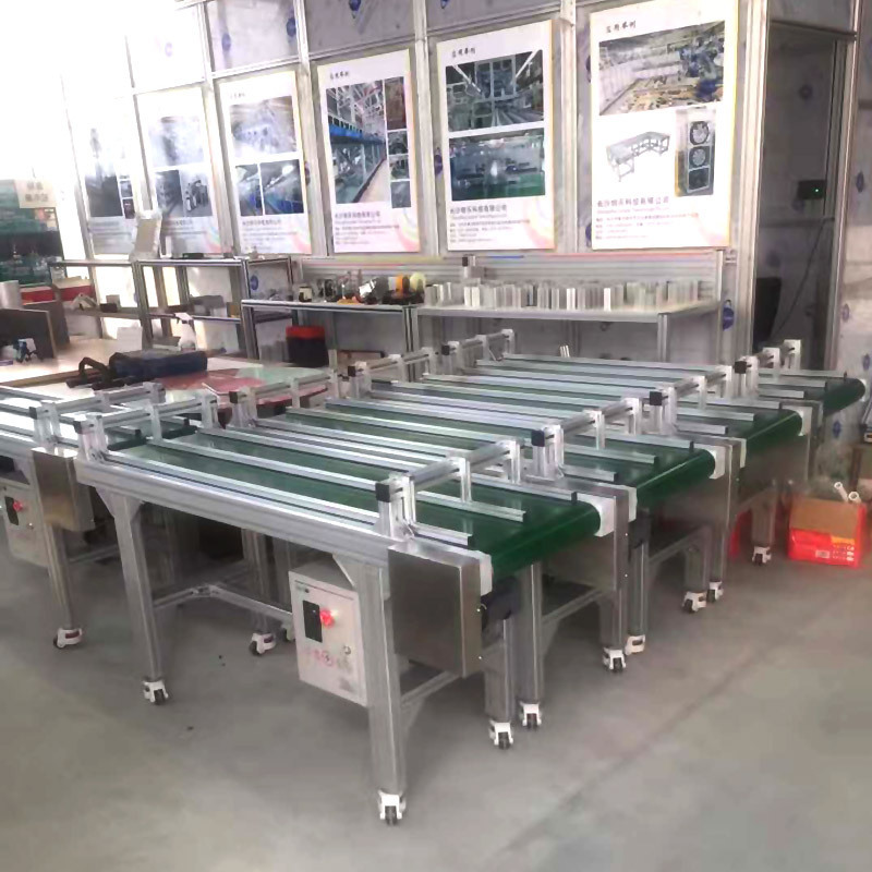 LANGLE Customization PVC Green Portable Conveyor Belt System Aluminium Alloy Food Conveyor Flat Belt Mining Conveyor