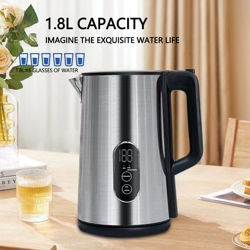 New Design Logo Customizable 2 Liter Keep Warm Function Stainless Steel Electric Kettle Manufacturer