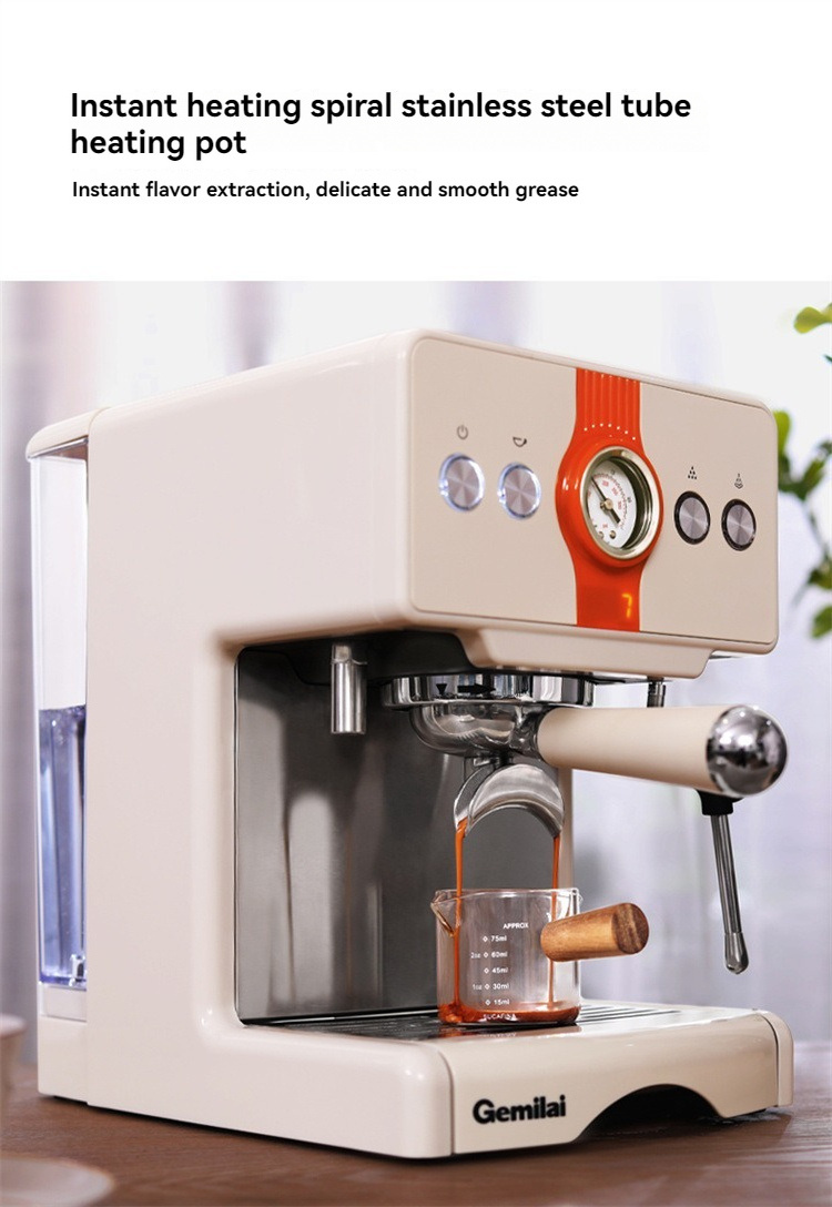 Espresso Machine Coffee Maker Machine Stainless Steel Semi-automatic Pump Type Cappuccino Coffee Machine Household