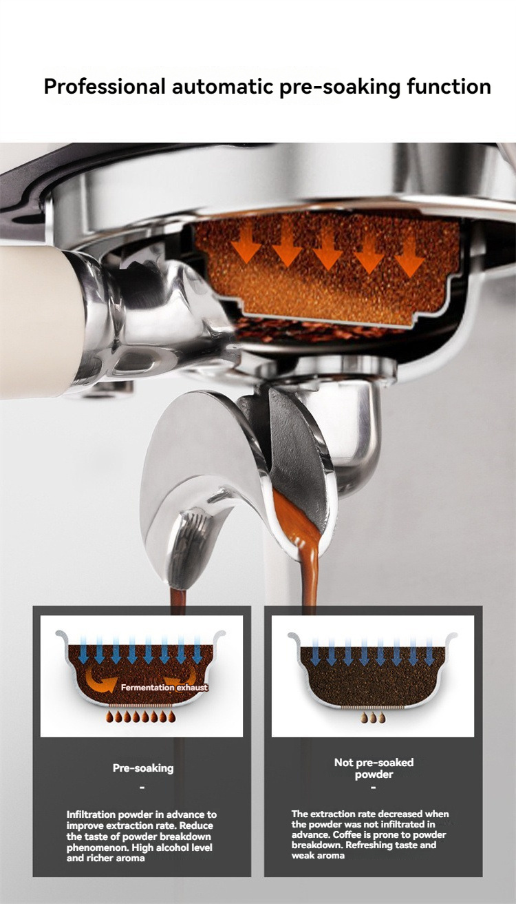 Espresso Machine Coffee Maker Machine Stainless Steel Semi-automatic Pump Type Cappuccino Coffee Machine Household