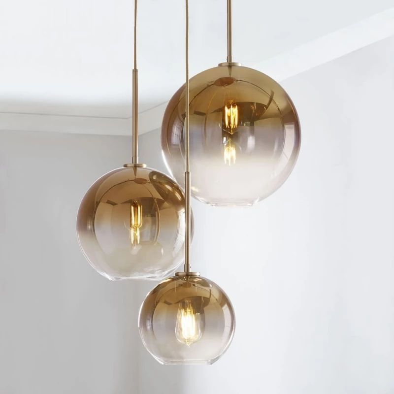 CSLIDO E27 Glass Bubble Chandelier Kitchen Hotel Decor Fixtures Bedroom Art Design Glass Ball Nordic Pendant Light