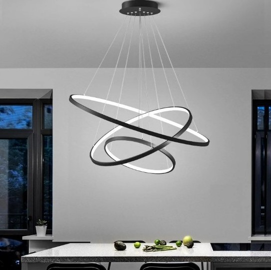 Creative Personality Warm Small Nordic Chandelier Simple Dining Hall Pendant Lights Modern Three Ring Living Room Pendant Lamp