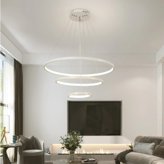 Creative Personality Warm Small Nordic Chandelier Simple Dining Hall Pendant Lights Modern Three Ring Living Room Pendant Lamp