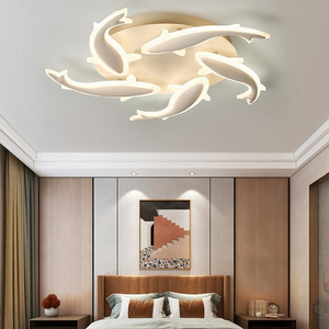 New Style Creativity Design Ceiling Lighting Remote Control Acrylic Led Ceiling Lamp for Living Room Fish-Shape Led Chandelier