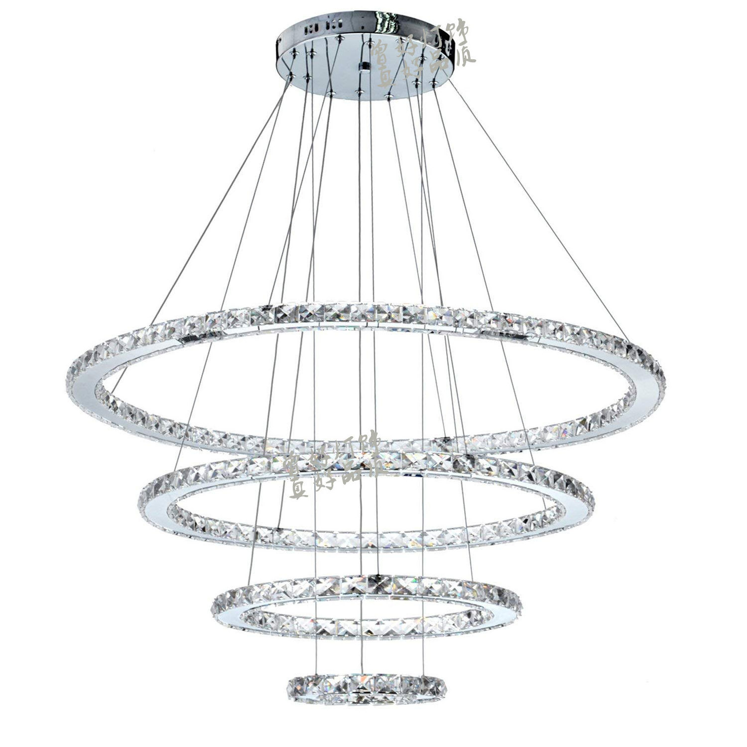 CSLIDO Simple Modern Ring Circle Dining Room Chandelier Pendant Hanging Light Decorative Rings Luxury K9 Crystal Chandelier