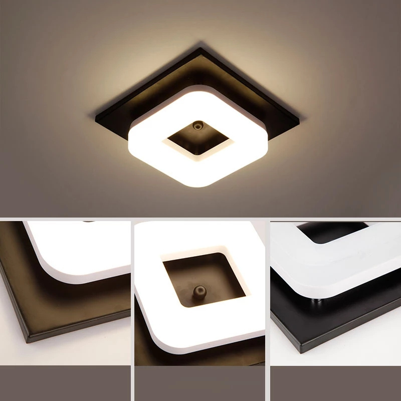 12W Modern Metal Flush Mount Surface Mounted LED Ceiling Lights for Corridor Balcony Dimmable Light Square LED Ceiling Lamp