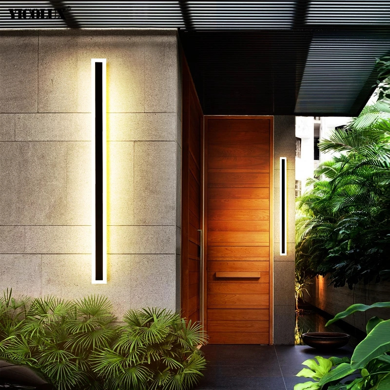 Waterproof Modern With Remote Living Room Bedroom Corridor Porch Black Indoor Lamp Lighting Dimmable New Outdoor LED Wall Lights