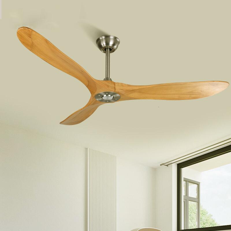 CSLIDO Modern Home Wooden LED Ceiling Fans With Remote Control Large 60 70 88 Inch Wood Blades Ceiling Fan With Light