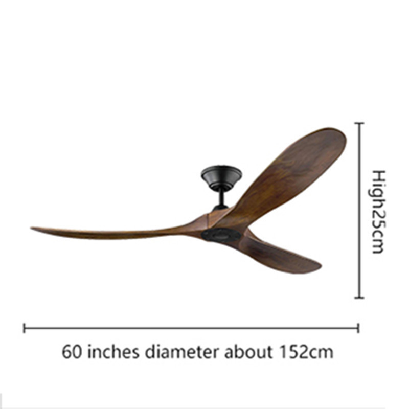 CSLIDO Modern Home Wooden LED Ceiling Fans With Remote Control Large 60 70 88 Inch Wood Blades Ceiling Fan With Light