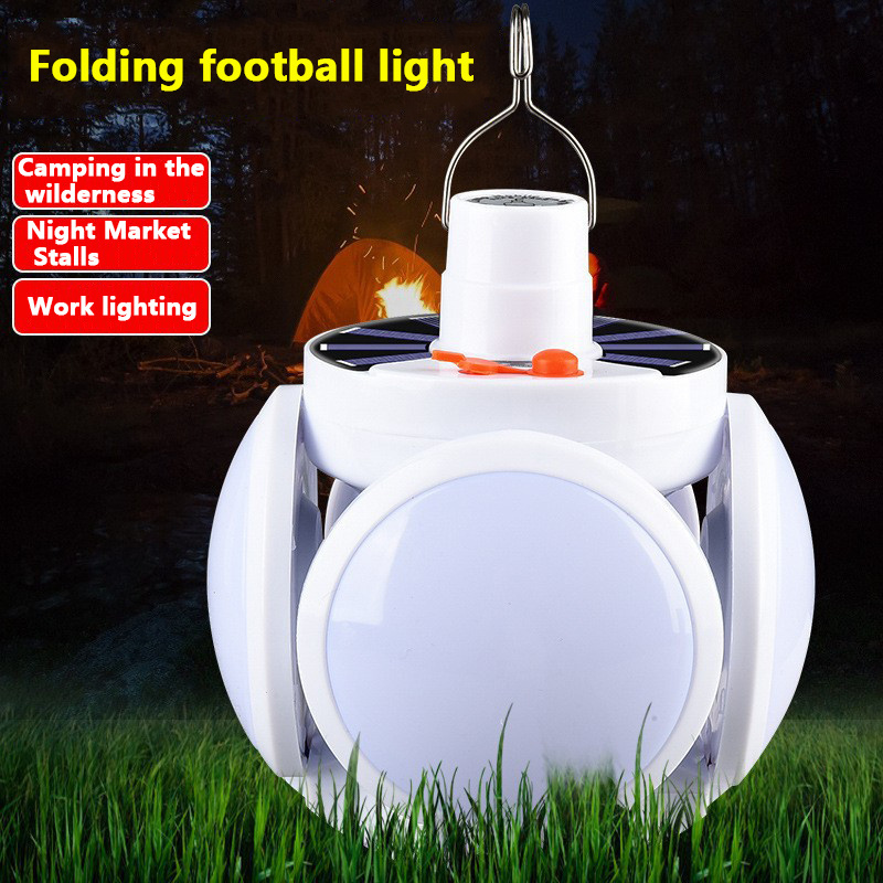 CSLIDO Solar Outdoor Folding Light Portable USB Rechargeable LED Bulb Search Lights Camping Torch Emergency Lamp