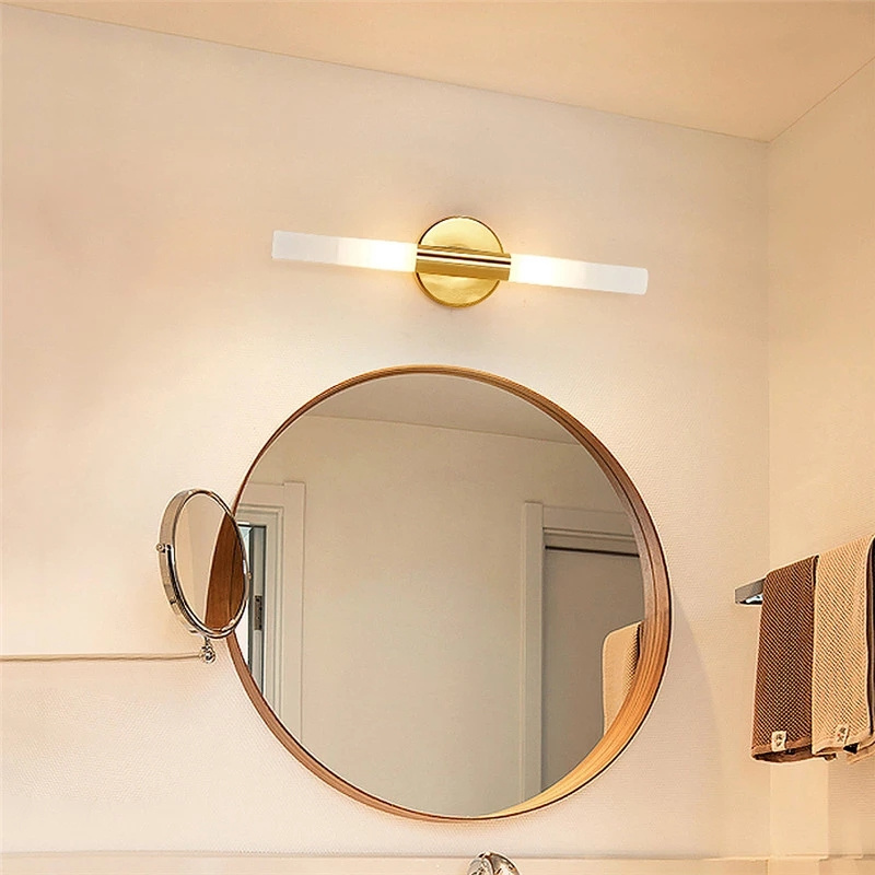 Modern Metal Tube Pipe For Bathroom Bedroom Foyer Washroom Living Room Wall Sconce Gold/Black Up Down Mirror Light LED Wall Lamp