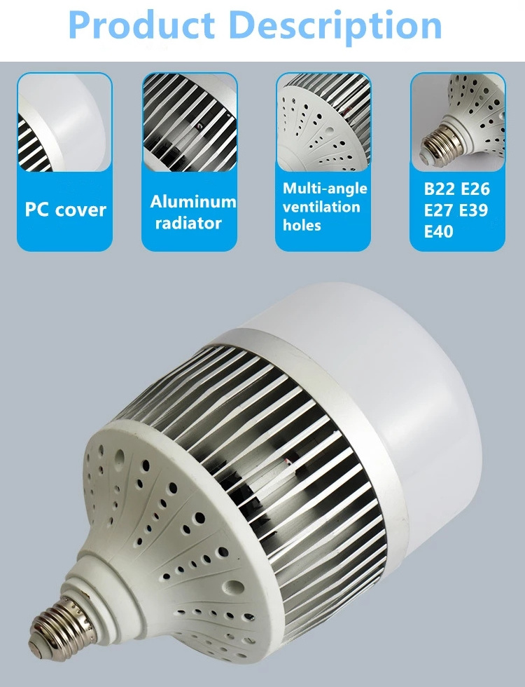 CSLIDO E27 E40 80W 120W 150W 200W 300W AC220V Ball Lamp Home Factory Workshop Lighting High Power Led Globe Bulb