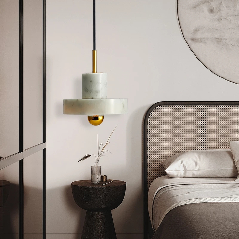 Bedside Nordic Marble Small Chandelier Simple Modern Restaurant Bedroom Light Luxury Minimalist Bar Brass Chandelier