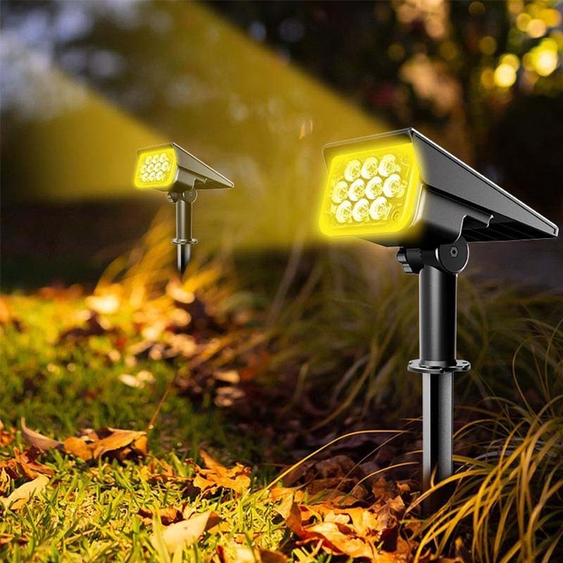 LED Solar Landscape Spotlights Waterproof Outdoor Solar Powered Garden Light Adjustable Wireless RGB Lawn Spot Light For Yard