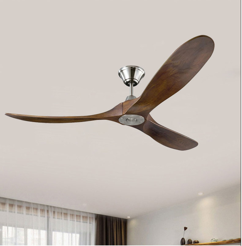 CSLIDO Best 52inch 56inch 60inch 110V 220V AC Solid 3 Wood Blades Wooden Ceiling Fan with Remote Control