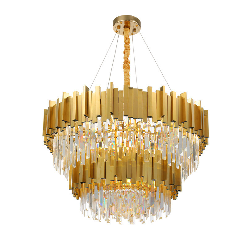 LIDO Modern Dining Room Gold Led Suspend Luxury Lustre Modern Hotel K9 Crystal Chandelier Pendant Lights