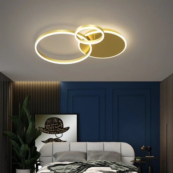 For Bedroom living room Lights Lighting Creative Lamp Kitchen Fixtures lustre Modern Aluminum Circle Led Chandeliers