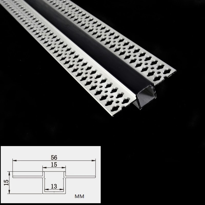 Recessed with Flange for LED Trimless 12-20mm Strip Slot Profile Diffuser 2 Meter Plaster-in Recessed Slim LED Aluminum Channel