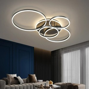 For Bedroom living room Lights Lighting Creative Lamp Kitchen Fixtures lustre Modern Aluminum Circle Led Chandeliers