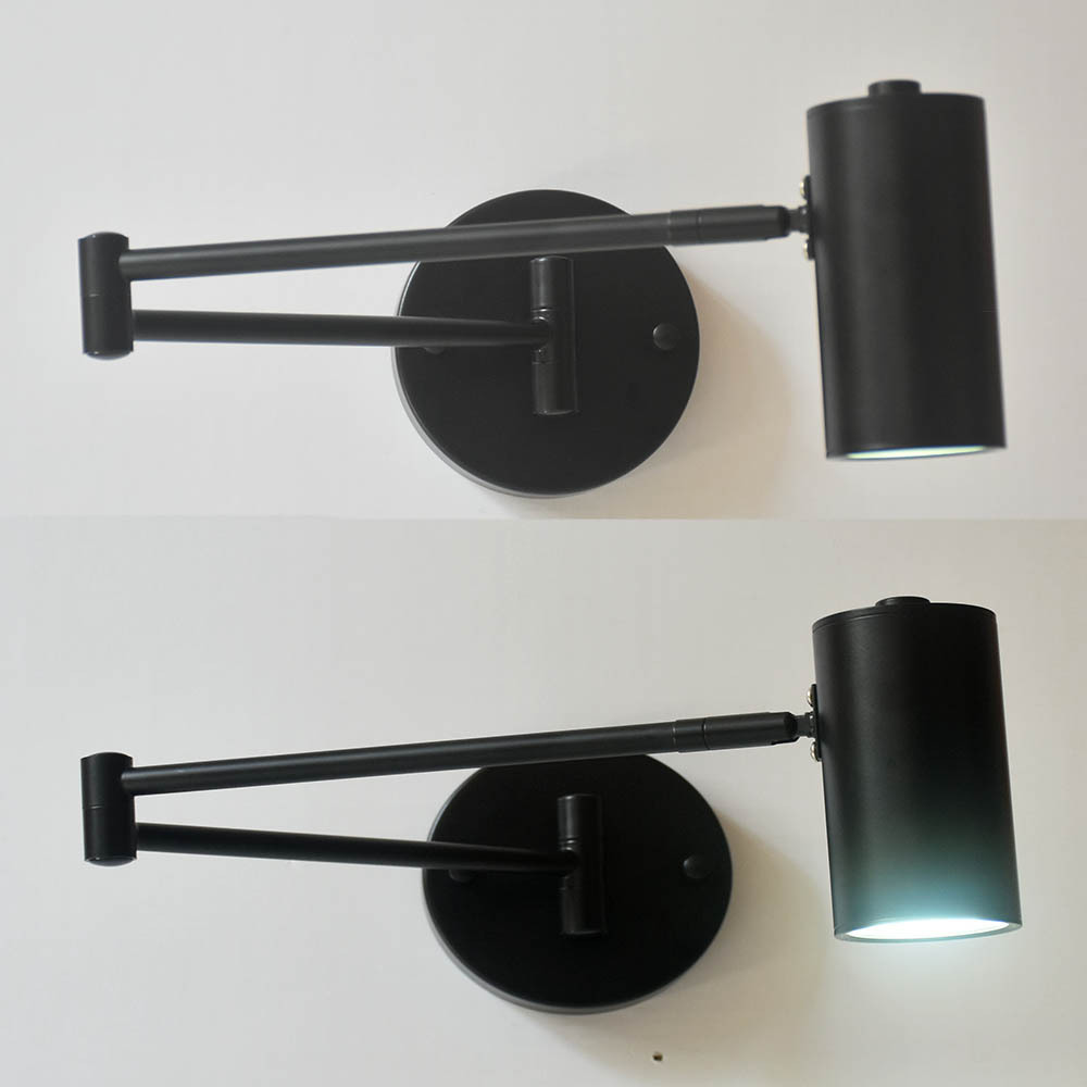 Modern Adjustable Swing Long Arm LED Wall Lamp Warm/Cold Lighting Wall-mounted Household Bedside Lighting Wall Sconce