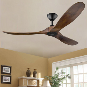 CSLIDO Best 52inch 56inch 60inch 110V 220V AC Solid 3 Wood Blades Wooden Ceiling Fan with Remote Control