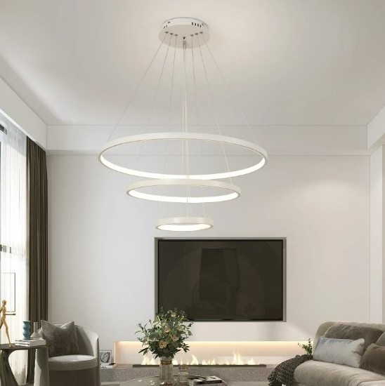 Creative Personality Warm Small Nordic Chandelier Simple Dining Hall Pendant Lights Modern Three Ring Living Room Pendant Lamp