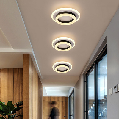 Interior Lighting Fixtures Surface Mounted Acrylic Round Shape Led Ceiling Light For Aisle