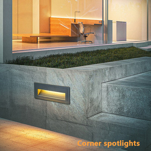 Led Corner Step Light 2W 3W IP65 Aluminum Embedded Staircase Wall Lamp Indoor Outdoor Recessed Wall Stair Lamp