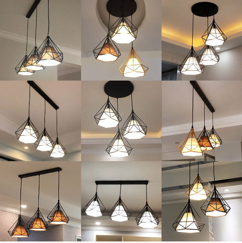 Ceiling Light Modern Industrial Hanging Lamps Iron Material Retro Pendant Lights 3 X E27 Base Loft