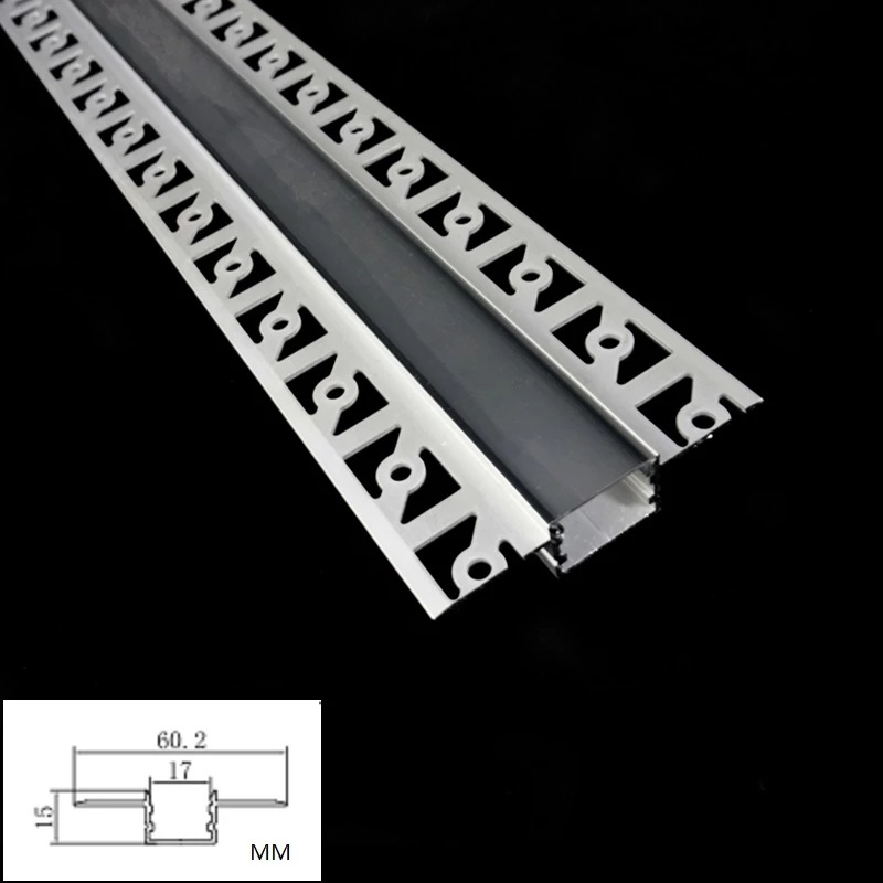 Recessed with Flange for LED Trimless 12-20mm Strip Slot Profile Diffuser 2 Meter Plaster-in Recessed Slim LED Aluminum Channel