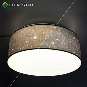 High Quality Indoor Lighting Fixtures Round Lamp 22W CCT remote control Ceiling Surface Mounted led ceiling light with Fabric la