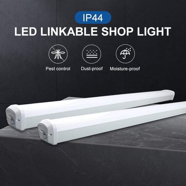 Wall switch IP44 white Insect proof commercial waterproof Linkable 48W 4ft 120cm Ultra-thin LED Vapor lighting