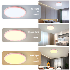 Modern CCT with remote control  bedroom lamp   12inch  Pink blue 18W  Fashion Home Round Led Ceiling Light