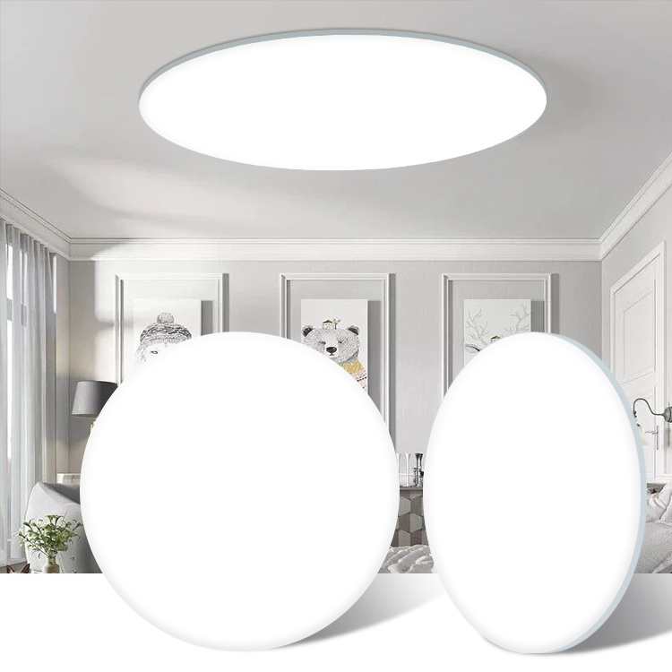 indoor china plastic round shape morden frameless design ultra-thin led ceiling light fixture for bedroom lamp