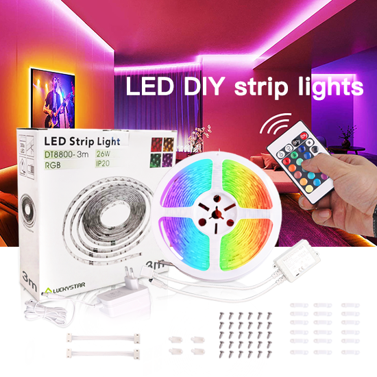 Smart RGB LED Lights with remote controller colour change Waterproof SMD 5050 DC12V Led Lighting Flexible Led Strip Light