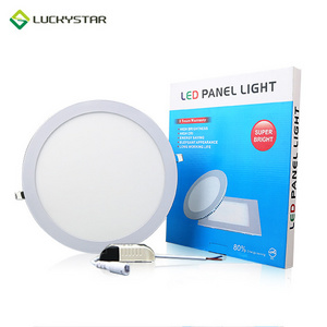 LUCKYSTAR 24W OEM ODM IP20 SMD2835 110V 220V high brightness  circular round aluminium Lamp  led ceiling panel light for housing