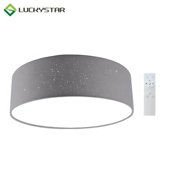 High Quality Indoor Lighting Fixtures Round Lamp 22W CCT remote control Ceiling Surface Mounted led ceiling light with Fabric la