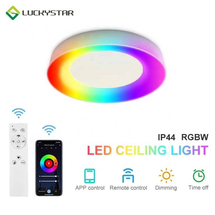 12 inch 16 inch Smart LED Flush Mount Ceiling Light CCT RGB Color Changing ceiling Light APP Control indoor led ceiling lights