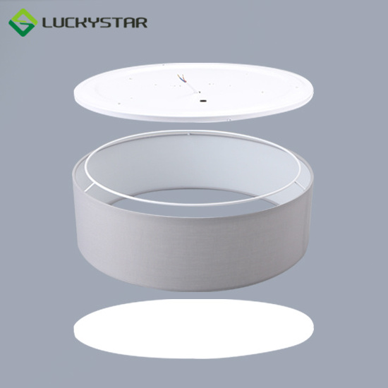 Higt Quality Indoor Lighting Fixtures Round Lamp 22W CCT remote control Ceiling Surface Mounted led ceiling light with Fabric la