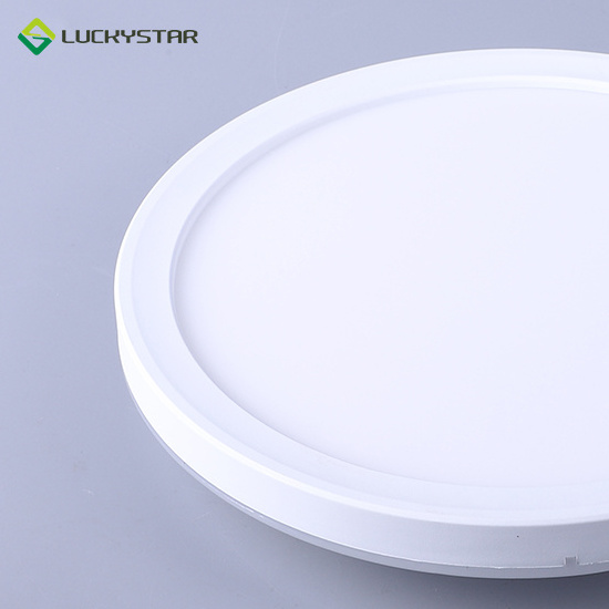 LUCKYSTAR High bright hot sale low price round  diameter Plastic white AC220-240V 12w 2835 ip20 moden led flat Ceiling light