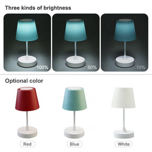 Touch 3-step Dimmable  USB Rechargeable Portable Battery Operated muti-color lampshade Modern Decoration  Table Lamp