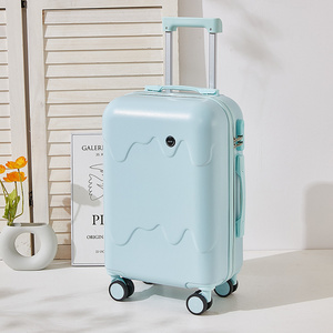 2024 New Fashion PC Ice Cream Luggage Unisex 20 Inch Boarding Suitcase with Cup Holder Light Mute Factory Wholesale Travel Bags