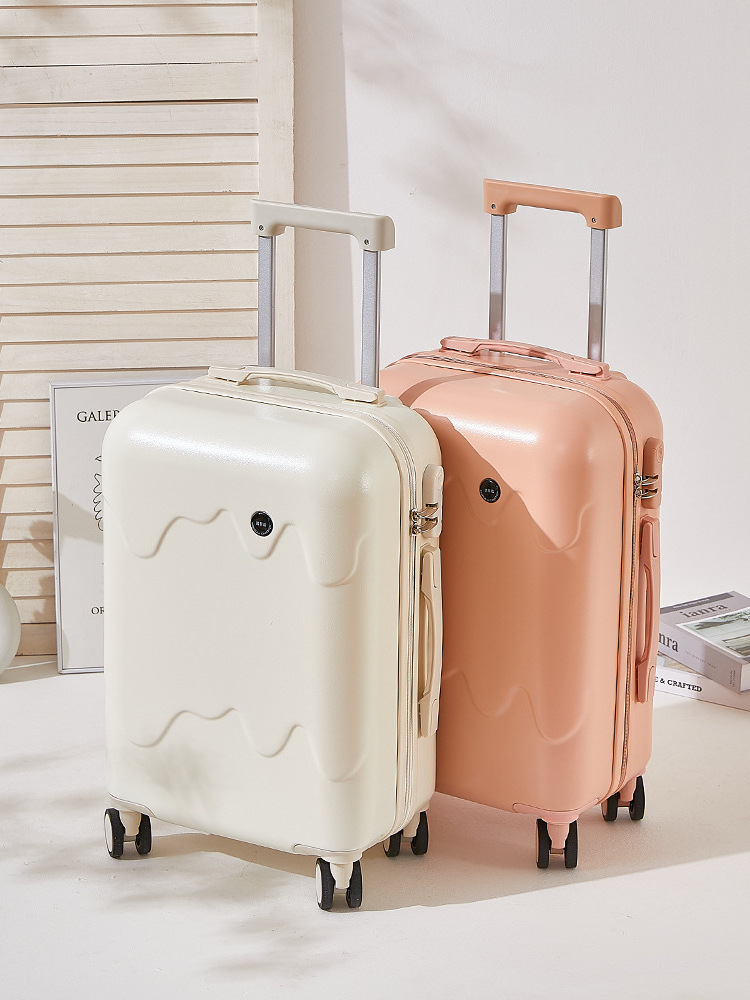 2024 New Fashion PC Ice Cream Luggage Unisex 20 Inch Boarding Suitcase with Cup Holder Light Mute Factory Wholesale Travel Bags