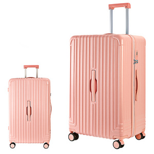 Custom Logo Design Black Pink Large Capacity Business Simple trolley Luggage Outdoor Sports Style Suitcase