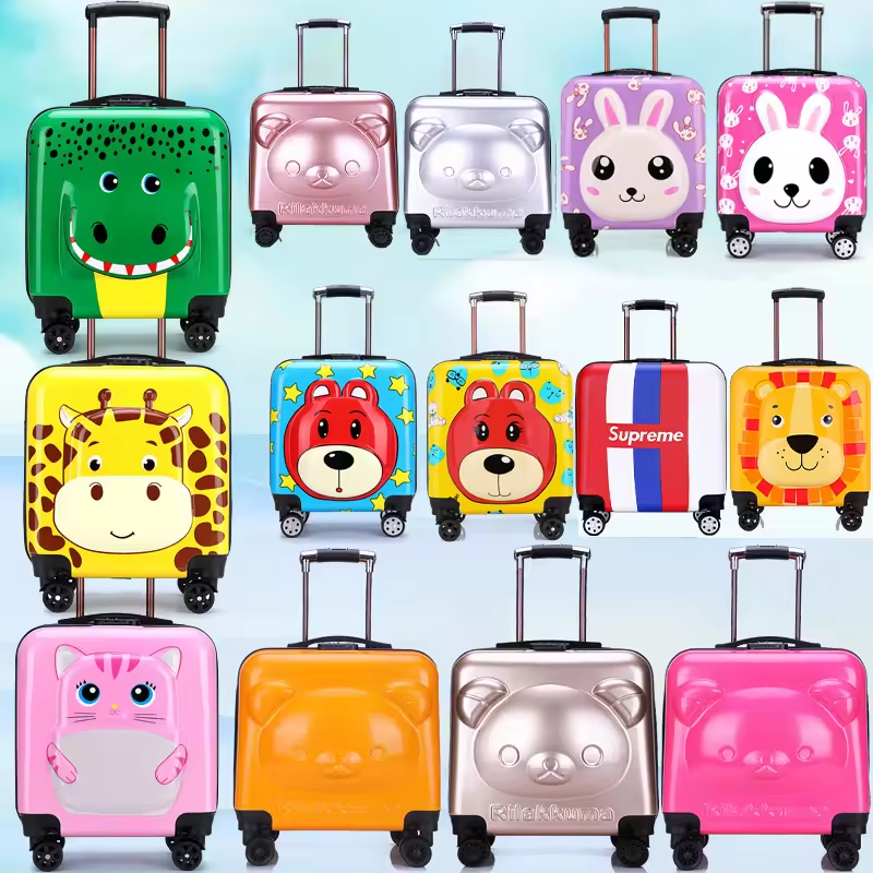 Customize Pattern Fashionable Cartoon character cute boy and girl Suitcase Bag Kids ride Trolley Luggage Children carry on box