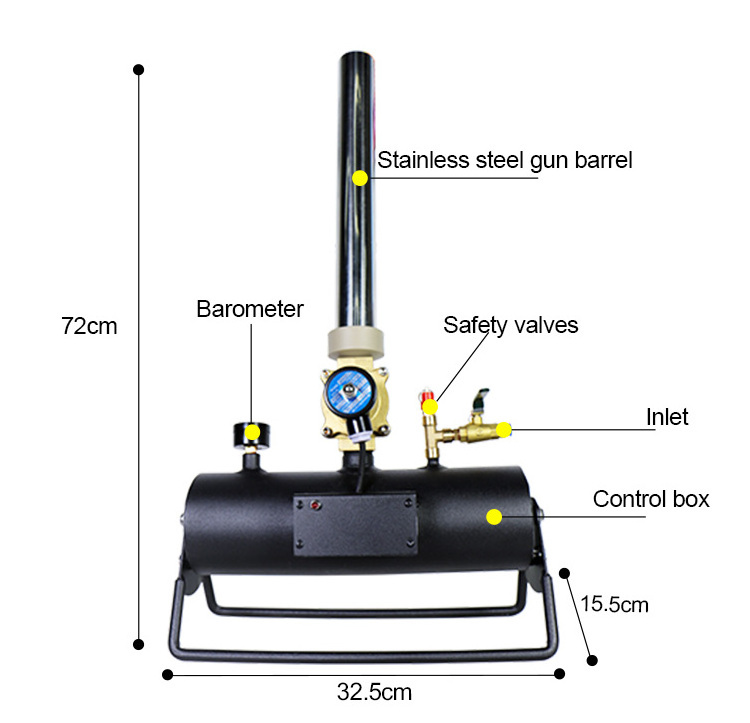 Factory maya dj equipment 30w stage compressed air paper electric cannon wedding maquina de co2 confetti machine