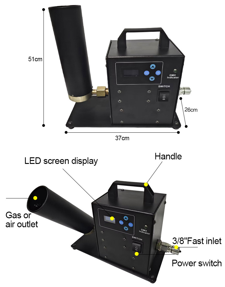 whosale 50w stage light with remote control dj cannon co2 party led moving head fog wedding smoke machine